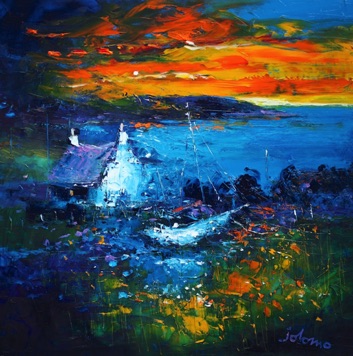 Croft and Beached Boat Isle of Jura 24x24